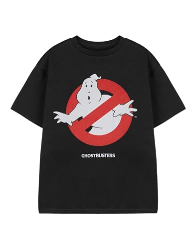Ghostbusters Jungen T-Shirt | Kurzarm-Klassiker-Grafik-T-Shirt für Kinder in Schwarz | Logo-Charakter-Iconic-Movie-Serie-Bekleidungsoberteil | Merchandise-Geschenk für Science-Fiction-Paranormal-Filme von Ghostbusters