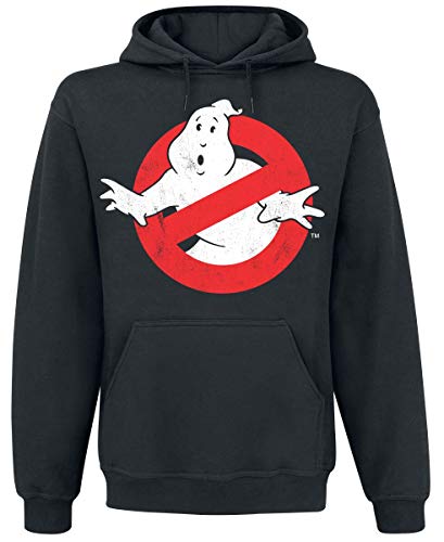 Ghostbusters Offizielles Lizenzprodukt Distressed Logo Kapuzenpullover (Schwarz), Large von Ghostbusters