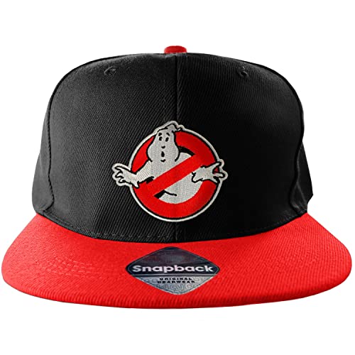 Ghostbusters Offizielles Lizenzprodukt Logo EmbroideRot Adjustable Size Snapback Cap (Schwarz/Rot) von Ghostbusters
