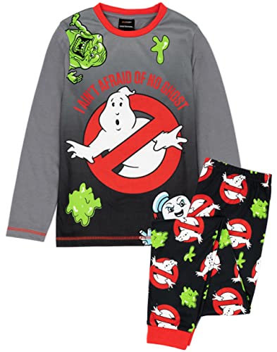 Ghostbusters Kinder-Pyjama, Jungen und Mädchen, grau-schwarz, Geister-T-Shirt, lange Hose, Kinder-Film-Merchandise-Artikel, GRAU, 9-10 Jahre von Ghostbusters
