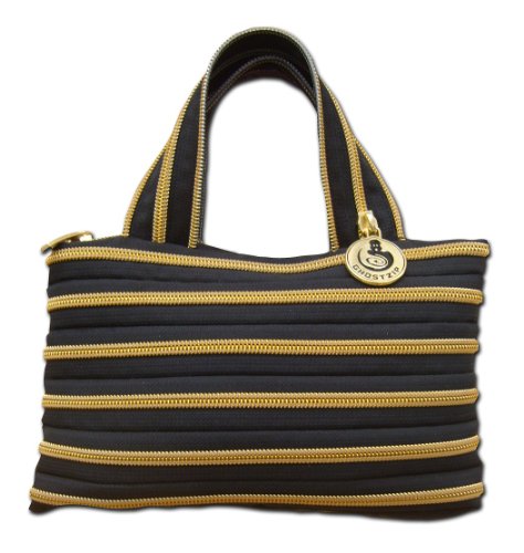 Ghostzip Handtasche Abendtasche Clutches Tasche Reißverschluss Schwarz/Gold von Ghostzip