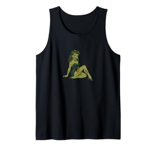 Zombie Girl Pinup Halloween Party Undead Retro-Käsekuchen Tank Top von Ghoul Glam Society Arts