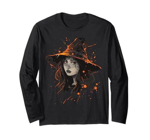 Gruselige Pin Up Hexe Halloween Pinup Girl Langarmshirt von Ghoulish halloween gifts