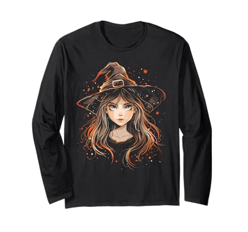 Gruselige Pin Up Hexe Halloween Pinup Girl Langarmshirt von Ghoulish halloween gifts