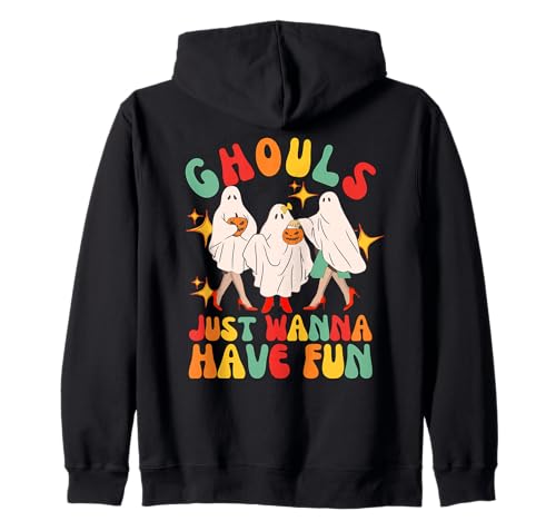 Ghouls Just Wanna Have Fun Retro Gruppe Halloween Mädchen Frauen Kapuzenjacke von Ghouls Night Out Girls Halloween Group Designs