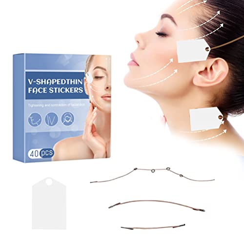 40 Stück Face Lifting Tape,Lifting Tapes Gesicht,Face Lifter,Instant Invisible Face Lift Sticker, Make-up Facelifting Werkzeuge für Gesicht, Dünne Gesicht Aufkleber von Ghzste