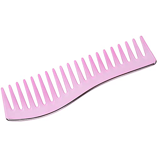 Breite Zahnkämme, kein Griff Haarentwirrungskamm Salon-Shampoo-Kamm für Männer und Frauen (Purpur Rosa) von Ghzste