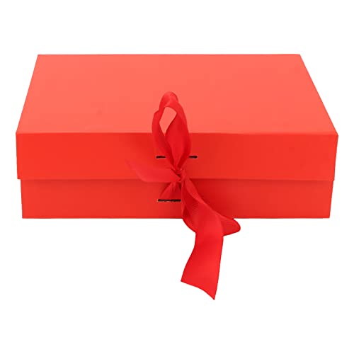 Geschenkboxen, Faltbare Wiederverwendbare Geschenkverpackungsboxen mit Band Zum Aufbewahren von Schmuck, Süßigkeiten, Kerzen, Parfüm (Rot) von Ghzste