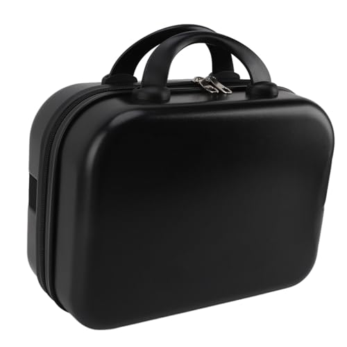 Ghzste 14 Zoll Kosmetikbox Koffer Design Große Kapazität Tragbarer Griff ABS Kleine Make-up-Tasche für Frauen Mädchen Reisen (Schwarz) von Ghzste