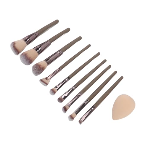 Ghzste 9-teiliges Make-up-Pinsel-Set, Foundation, Puder, Concealer, Lidschatten, Pinsel, Schwamm, Synthetische Make-up-Pinsel von Ghzste