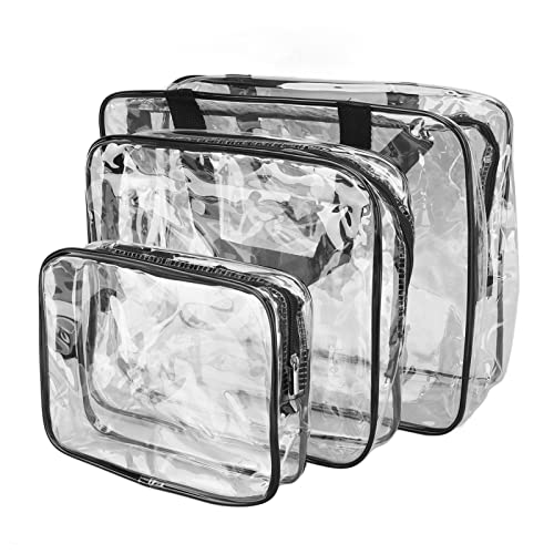 Ghzste Klare Kosmetische Taschen, Transparente Reisetaschen mit Griff, Make -up -Taschen für das Lunch -Fitness -Aufbewahrungsaufbewahrung, Leicht zu Sehen Gegenstände Schnell zu Sehen (Schwarz) von Ghzste