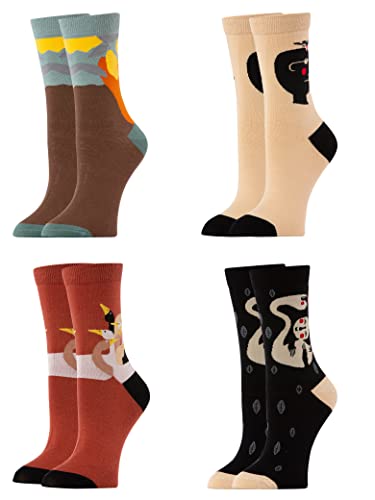 Gi&Gi Christmas socks for people with heart, 12 pairs of socks with abstract motif for women, extra comfortable, Black, Yellow, Red (multicoloured 4B) von Gi&Gi
