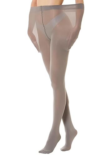 Gi&Gi Curvy Strumpfhose in Übergröße, gebogene Socken 80 den blickdicht mit weicher Mikrofaser, grau, XXL-3XL Plus von Gi&Gi