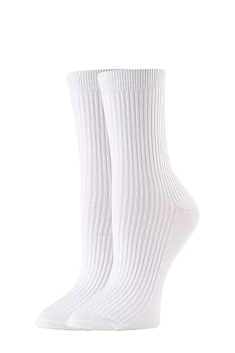 Gi&Gi Damen Socken Baumwolle 6er Pack Damen Socken mit weichen Rippstrickbündchen 2206, Weiß, Einheitsgröße von Gi&Gi