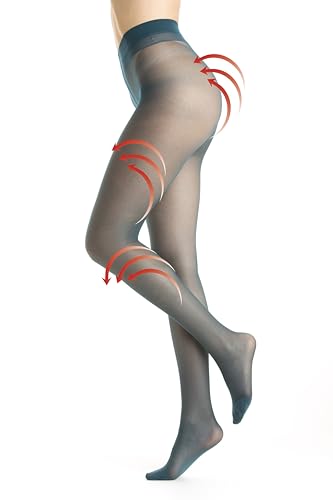 Gi&Gi Damen-Strumpfhose 70 DEN, Damensocken mit abgestufter Kompression N.3310, Pfauenblau, XL von Gi&Gi