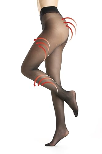 Gi&Gi Damen-Strumpfhose 70 DEN, Damensocken mit abgestufter Kompression N.3310, Schwarz , XL von Gi&Gi