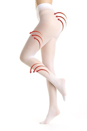 Gi&Gi Damen-Strumpfhose 70 DEN, Damensocken mit abgestufter Kompression N.3310, Weiß, L von Gi&Gi