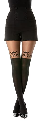 Gi&Gi Strumpfhose 40-80 DEN mit Baumwoll-Zwickel für Damen in Longuette-Optik, für Beine im Vordergrund immer Protagonisten der Trend-Looks. Definiert den Queen Style, N.1629., Schwarz , L von Gi&Gi