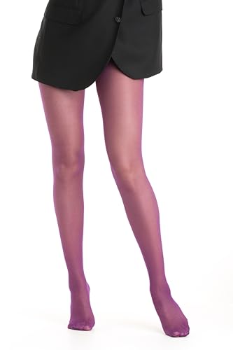 Gi&Gi Damen-Strumpfhose - Strumpfhose mit hohem Bund, verstärkt mit unsichtbaren Füßen, 20 Denier N 1493, violett, L/XL von Gi&Gi