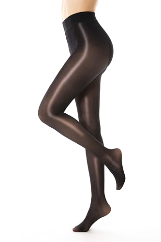 Gi&Gi Damen Strumpfhose glänzend elegant Strumpfhose Damen Strumpfhose 40 DEN, Schwarz , L-XL von Gi&Gi