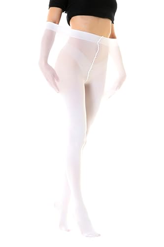 Gi&Gi Damen-Strumpfhose kurvig blickdicht Super Größe Winter Mikrofaser Plus Size 180 Denar. Große Wintergröße, Weiß, XL-XXL Plus von Gi&Gi