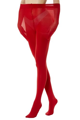 Gi&Gi Damen-Strumpfhose kurvig blickdicht Super Größe Winter Mikrofaser Plus Size 180 Denar. Große Wintergröße, rot, XXL-3XL Plus von Gi&Gi