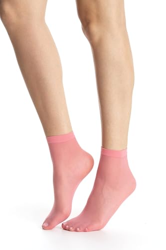 Gi&Gi Durchscheinende Socken 20 DEN10 Paar mit unsichtbaren Füßen. Socken für Damen und Mädchen N 2196, Rosa Koralle, Einheitsgröße von Gi&Gi