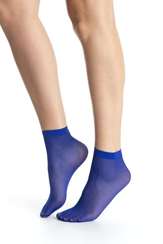 Gi&Gi Durchscheinende Socken 20 DEN10 Paar mit unsichtbaren Füßen. Socken für Damen und Mädchen N 2196, blau, Einheitsgröße von Gi&Gi