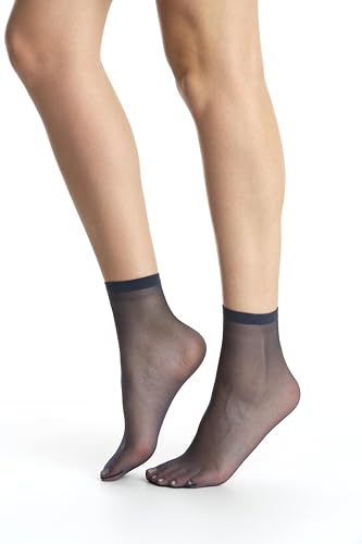 Gi&Gi Durchscheinende Socken 20 DEN10 Paar mit unsichtbaren Füßen. Socken für Damen und Mädchen N 2196, dunkelblau, Einheitsgröße von Gi&Gi