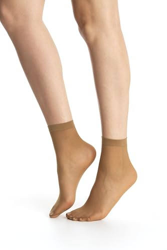 Gi&Gi Durchscheinende Socken 20 DEN10 Paar mit unsichtbaren Füßen. Socken für Damen und Mädchen N 2196, natur, Einheitsgröße von Gi&Gi