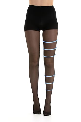 Gi&Gi Kompressionsstrumpfhose 14-16 Klasse 1 graduiert, Strümpfe tex 70 den durchscheinend formend für Damen, Schwarz , S von Gi&Gi