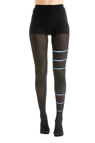 Gi&Gi Kompressionsstrumpfhose mit abgestufter Kompression, 140 DEN 18-21 MMHG, Klasse 1, formende Socken für Damen, aus blickdichter Mikrofaser, Schwarz , S von Gi&Gi