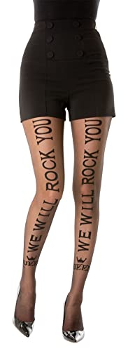 Gi&Gi Strumpfhose damen im Buchstabenmuster WE WILL ROCK YOU Damen 40Den Made in Italy Nr. 1627, Schwarz, S Gi&Gi Strumpfhose damen im Buchstabenmuster WE WILL ROCK YOU Damen 40Den Made in Italy Nr. 1627, Schwarz, S von Gi&Gi
