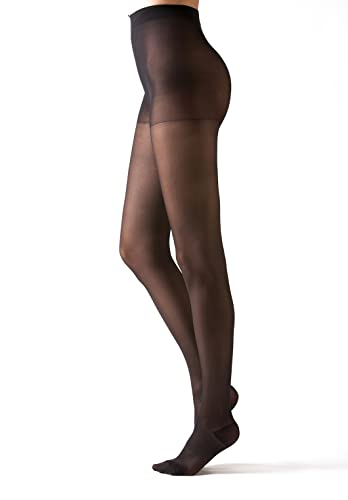 Gi&Gi Strumpfhose Damen Velati - Hohe Taille verstärkt mit unsichtbaren Füßen 20 Geld N 1493, Schwarz , L/XL von Gi&Gi