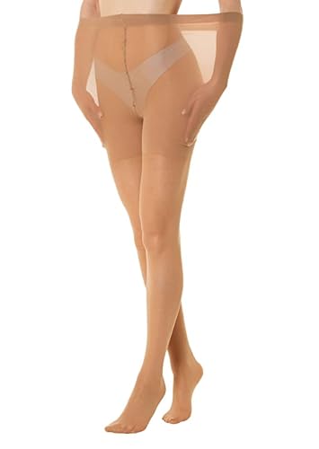 Gi&Gi Damen-Strumpfhose transparent – Strumpfhose mit hoher Taille, verstärkt mit unsichtbaren Füßen, 20 Denier, NATIRALE, XL-XXL Plus von Gi&Gi