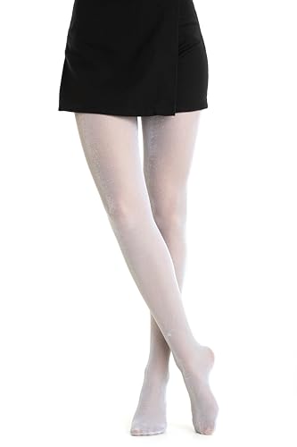 Gi&Gi, Glitzerstrumpfhosen, 40 Denari, Damenstrumpfhosen mit einem besonders glänzenden Glitzereffekt, Weiß, Small-Medium von Gi&Gi
