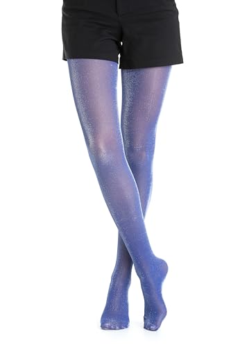 Gi&Gi, Glitzerstrumpfhosen, 40 Denari, Damenstrumpfhosen mit einem besonders glänzenden Glitzereffekt, blau, Small-Medium von Gi&Gi