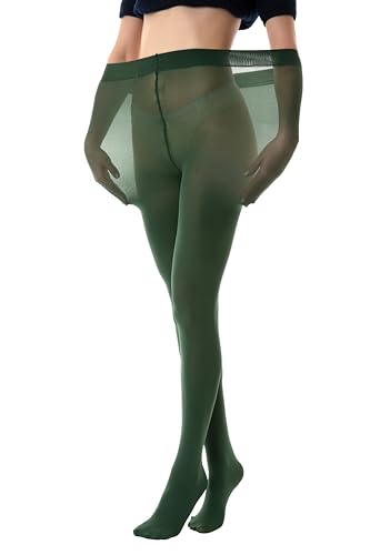 Gi&Gi Curvy Strumpfhose in Übergröße, gebogene Socken 80 den blickdicht mit weicher Mikrofaser, grün, XXL-3XL Plus von Gi&Gi