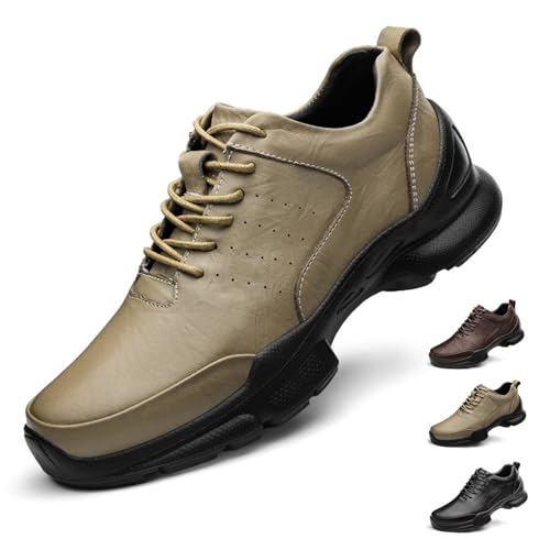GiJQbFL 2,36 Zoll unsichtbare höhenverstärkende Schuhe für Herren – modische Schnür-Sneaker zum Fahren lässig atmungsaktiv, Sportschuhe von GiJQbFL