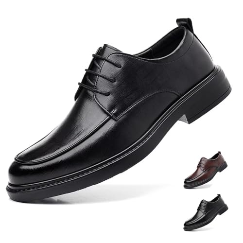 GiJQbFL Erhöhende Abendschuhe für Herren – Schnürschuhe, die die Körpergröße erhöhen, formelle Schuhe aus Leder, lässiges Gehen, Bequeme Slip-On-Smoking-Loafer für Business, Hochzeit, Büro von GiJQbFL