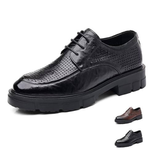 GiJQbFL Herren-Loafer, Elegante Schuhe, 5 cm, unsichtbare Erhöhungsschuhe – modische Plateauschuhe mit Schnürung, formelle rutschfeste Erhöhungsschuhe für den Business-Bereich von GiJQbFL