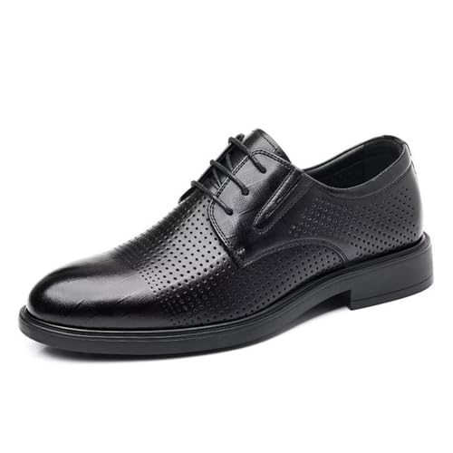 GiJQbFL Herren-Loafer aus Leder mit Schnürung und erhöhtem Absatz – rutschfeste Business-Oxfords zum Hineinschlüpfen, lässige Lederschuhe zum Fahren fürs Büro von GiJQbFL