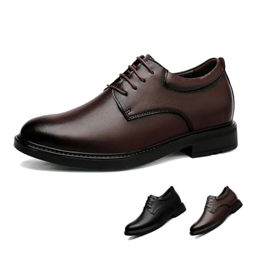 GiJQbFL Herrenschuhe mit 2,36 Zoll Höherlegung formelle Kleidung – unsichtbare höhenverstärkende Schuhe zum Hineinschlüpfen Gehen Autofahren, Business-Oxfords für Hochzeiten im Büro von GiJQbFL