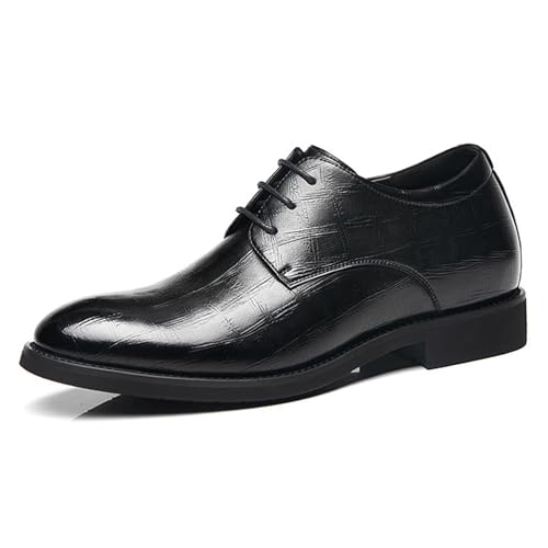 GiJQbFL Herrenschuhe mit unsichtbarem Aufzug, der die Körpergröße erhöht – 6 cm höhenverstärkende, rutschfeste Oxfords für das Fahren im Business-Stil für Hochzeiten und das Büro von GiJQbFL
