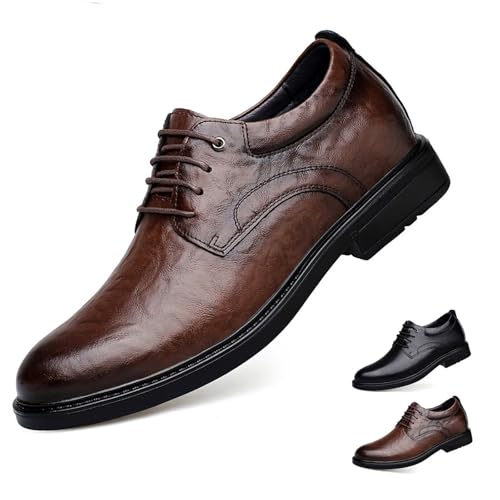 GiJQbFL Unsichtbare, höhenverstärkende Herrenschuhe mit Erhöhung – 6 cm hohe formelle Business-Oxfords aus Leder für Hochzeiten und das Büro GiJQbFL Unsichtbare, höhenverstärkende Herrenschuhe mit Erhöhung – 6 cm hohe formelle Business-Oxfords aus Leder für Hochzeiten und das Büro von GiJQbFL