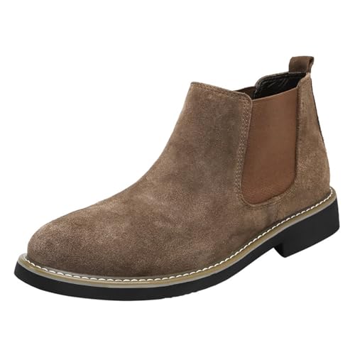 GiJQbFL Unsichtbare, höhenverstärkende Schuhe für Herren – Lederstiefel mit mittlerer Schafthöhe und Reißverschluss – 6 cm höhere Western-Cowboystiefel von GiJQbFL