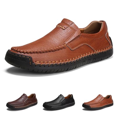 Herren-Loafer mit quadratischer Zehenpartie, formelle Schuhe – lässige Slipper mit Lederfutter und Fußgewölbeunterstützung zum Gehen, Reisen, Autofahren, fürs Büro und die Arbeit Herren-Loafer mit quadratischer Zehenpartie, formelle Schuhe – lässige Slipper mit Lederfutter und Fußgewölbeunterstützung zum Gehen, Reisen, Autofahren, fürs Büro und die Arbeit von GiJQbFL