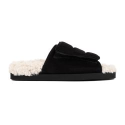 Gia Borghini Schwarze Wildleder Sandalen Mit Shearling-futter von Giaborghini