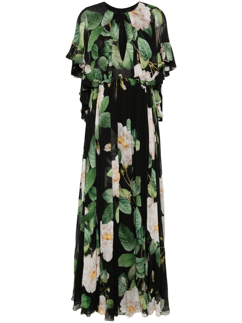 Giambattista Valli Maxikleid mit Blumen-Print - Schwarz von Giambattista Valli