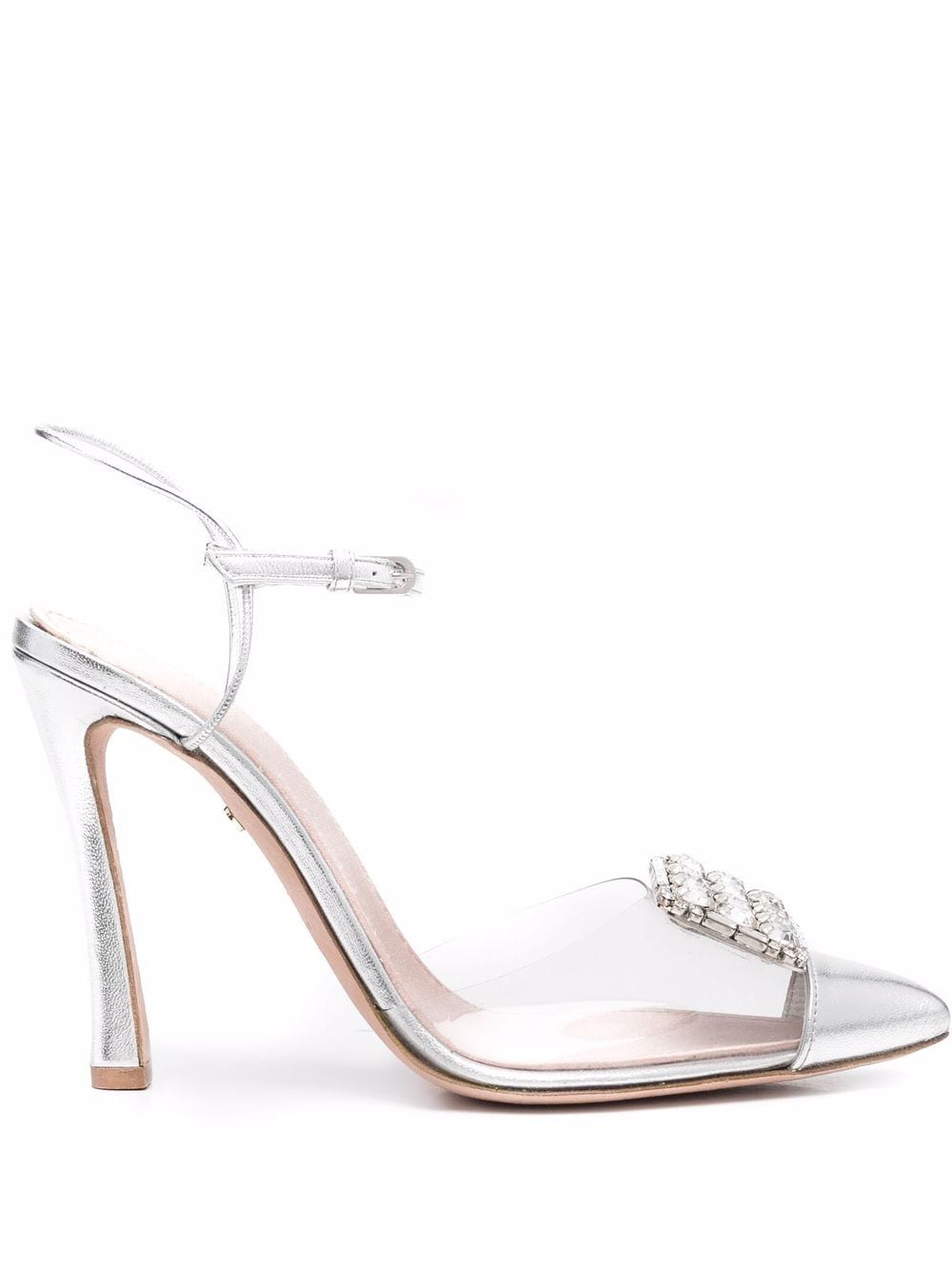 Giambattista Valli Sandalen mit kristallverziertem Absatz - Grau von Giambattista Valli